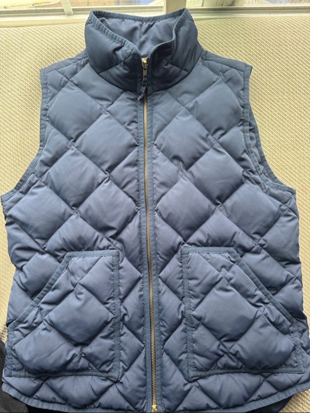 J. Crew Navy Quilted Puffer Vest